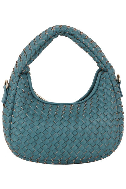 Woven Mini Hobo Shoulder Bag