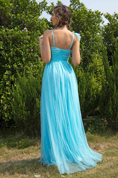 Asymmetrical Ruched Slit Dress - Fashions Envy