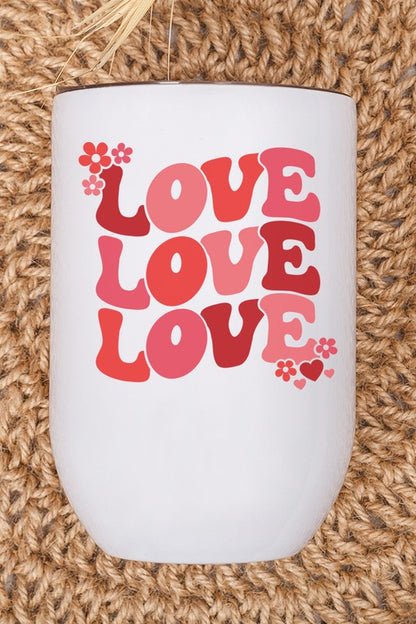 Valentine's Day Love Doodle Stack Wine Cup