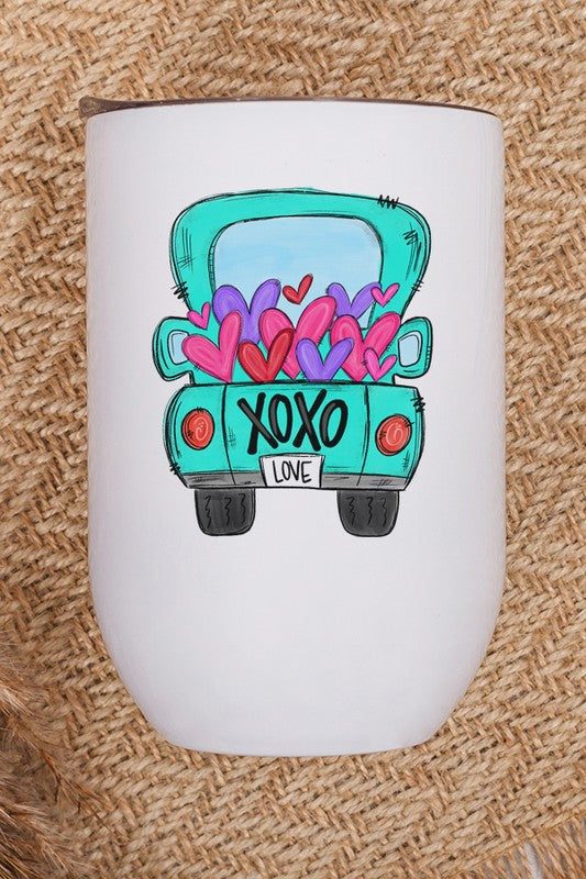 Valentine's Day XOXO Love Truck Wine Cup