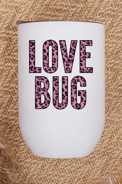 Valentine's Day Pink Leopard Love Bug Wine Cup