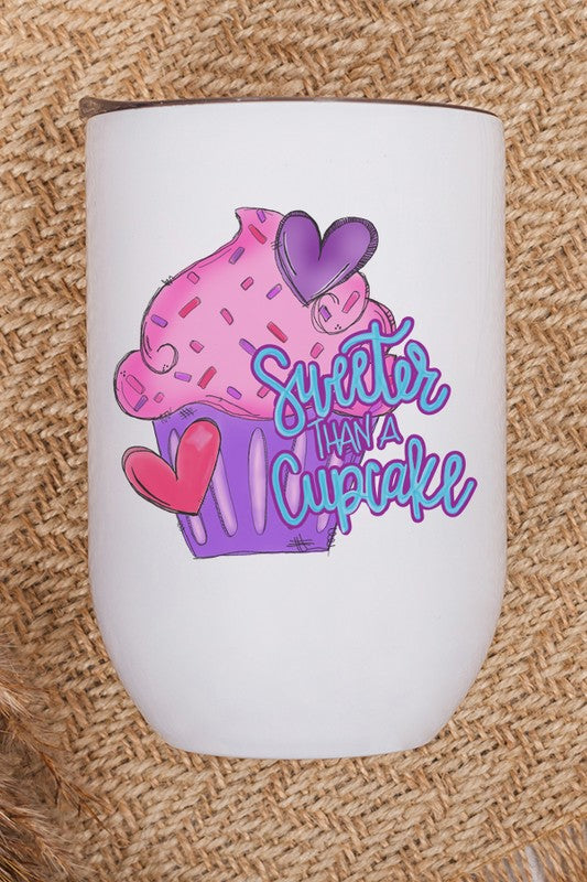 Valentine's Day Sweeter Than a Cupcake Wine Cup