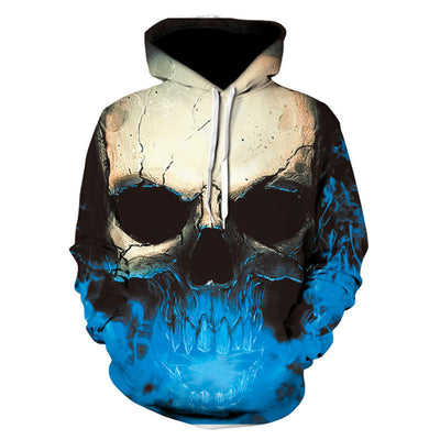 Scary Skull Print Hoodie - Halloween Sweatshirt