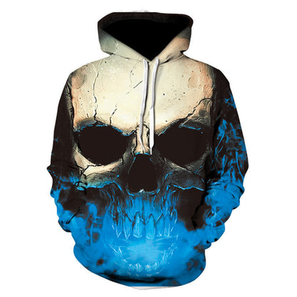 Scary Skull Print Hoodie - Halloween Sweatshirt