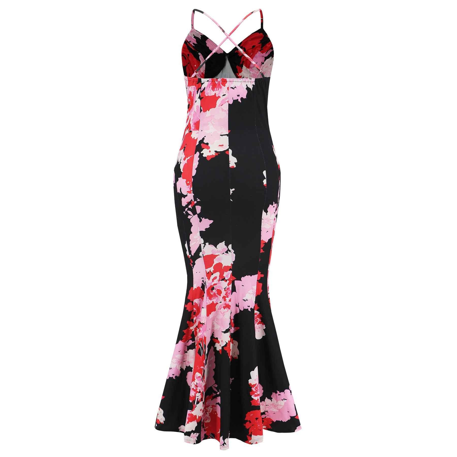 Floral Spaghetti Strap Maxi Dress - V-Neck Flowy Sleeveless