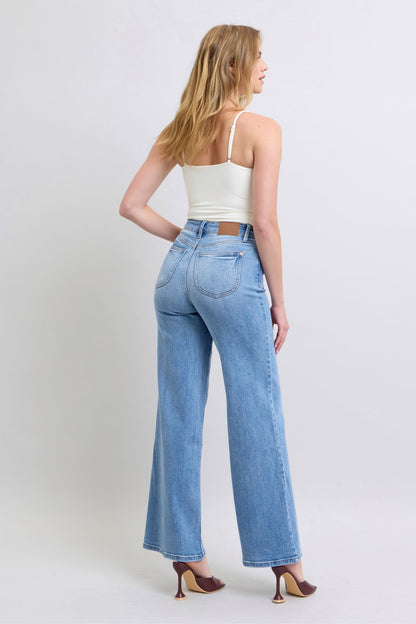 Full Size Wide Leg Judy Blue Jeans with Pockets