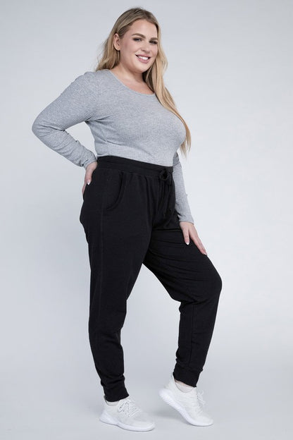 Relaxed Fit Plus Size Casual Jogger Pants