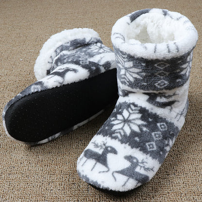 Christmas Elk Slippers - Warm Plush House Shoes