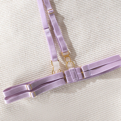 Floral Embroidered Garter Set - Contrast Color Intimate Wear