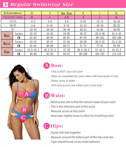 Split Triangle Bikini Set - Solid Color Cute Swimsuit