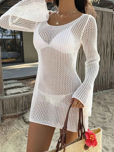 Long Sleeve Knit Cover Up Dress