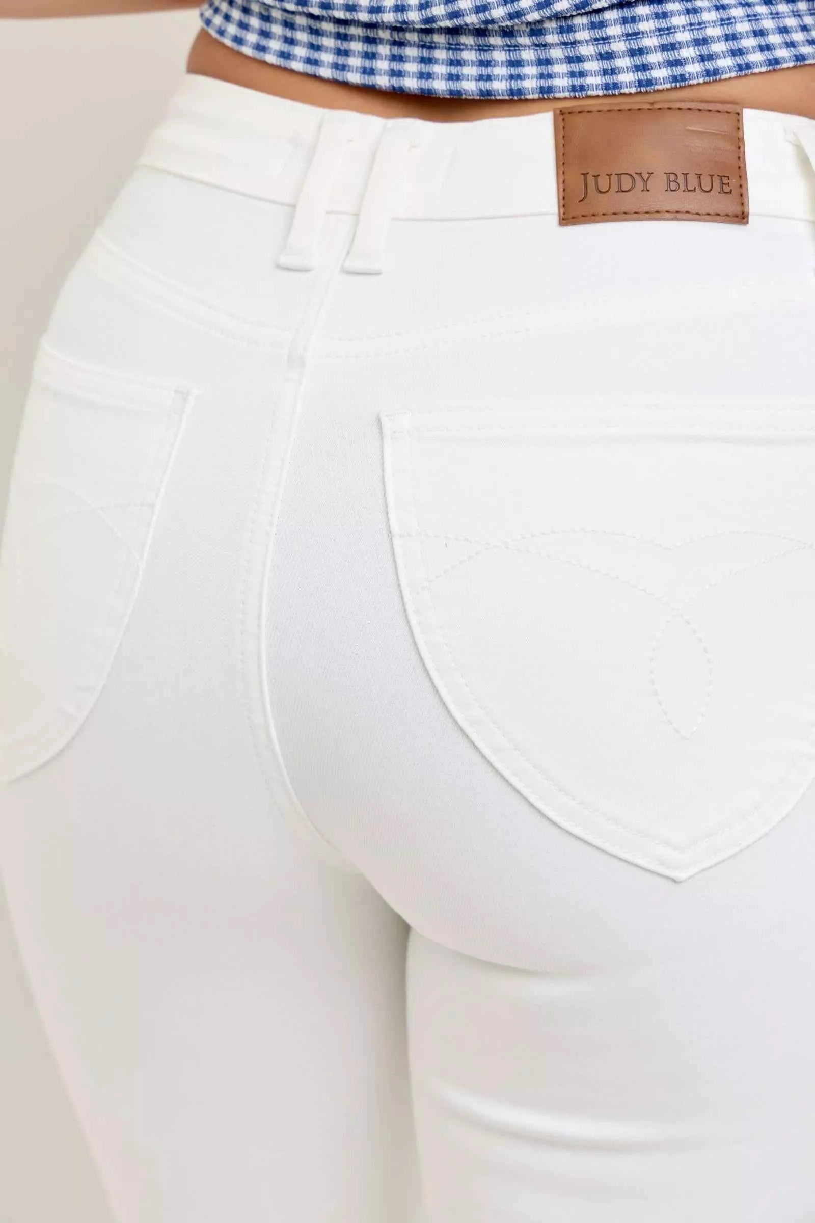 Judy Blue High Waisted Flare Jeans - White Tummy Control