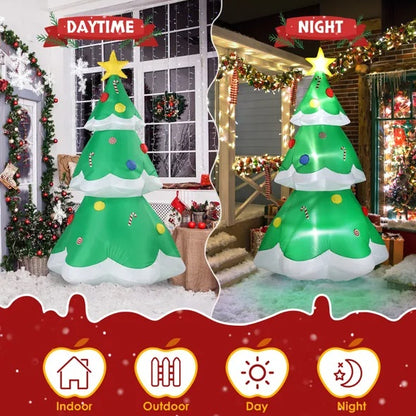Christmas Inflatable Tree - 6.9 FT LED Lighted Yard Decor