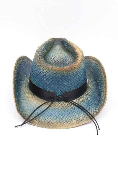 American Flag Contrast Brim Distressed Cowboy Hat