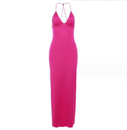 Floral Halter Dress - Spaghetti Strap Butterfly Back Summer