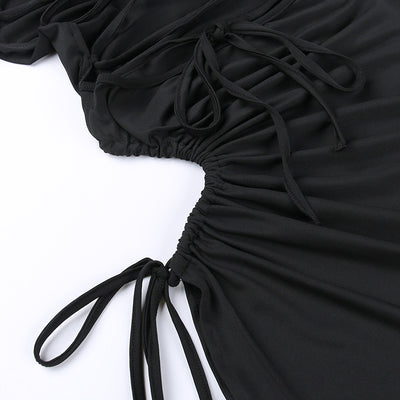 Women's Sexy Backless Slim Fitting Bodycon Slit Mini Dress