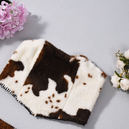 Printed Two Piece Set - Crop Top Backless Skirt Party Outfit