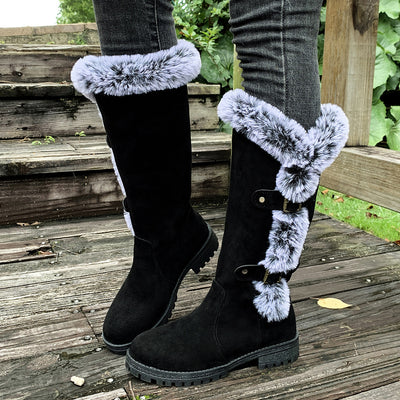 Snow Boots - Rabbit Fur Lined Waterproof Winter