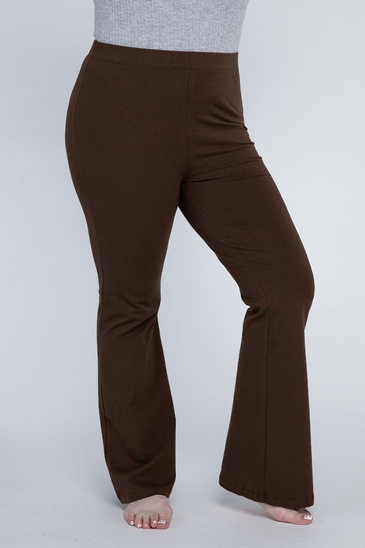 Plus Everyday Elastic Waist Flare Bottoms