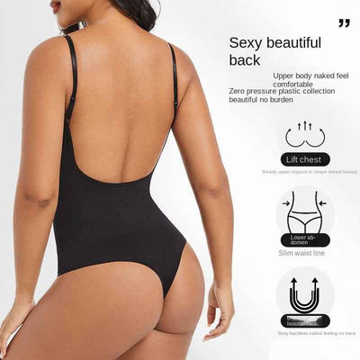 Backless Shapewear Thong Bodysuit - Butt Lifting Bodyshaper