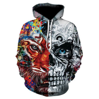 Scary Skull Print Hoodie - Halloween Sweatshirt