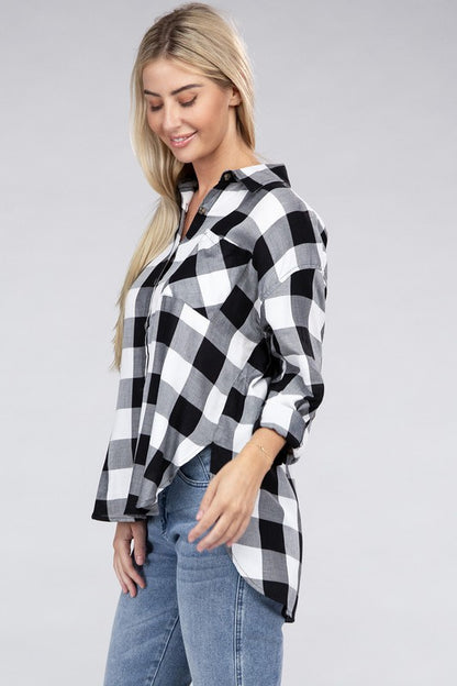 Classic Plaid Long Sleeve Casual Flannel Shirt