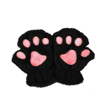 Paw Print Gloves - Cat Claw Winter Fingerless