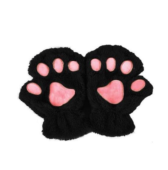 Paw Print Gloves - Cat Claw Winter Fingerless