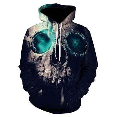 Scary Skull Print Hoodie - Halloween Sweatshirt