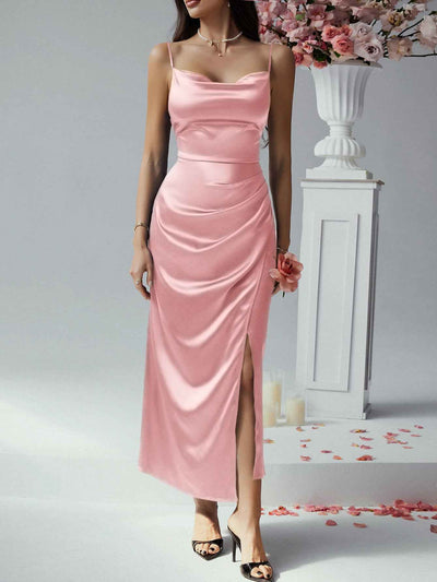 Halter Neck Maxi Dress - Sleeveless Evening Gown