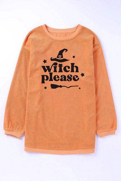 WITCH PLEASE Graphic Dropped Shoulder Sweatshirt - Fashions Envy