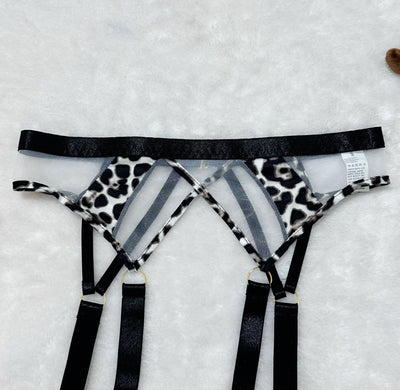 Leopard Print Lingerie - Mesh Waist Shaping Set - Fashions Envy