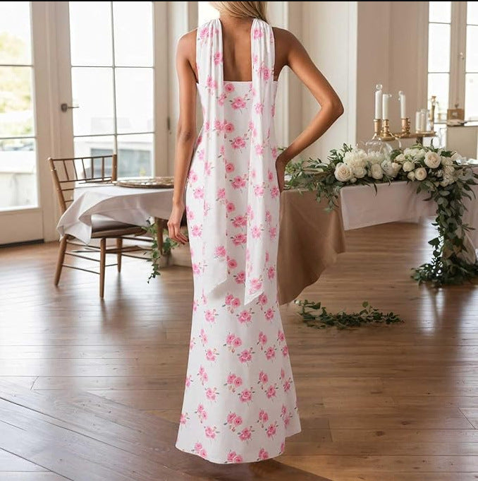 Strapless Ribbon-Trimmed Prom Gown - Fitted Sheath Dress