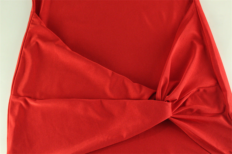 Bodycon Mini Dress - Square Neck Sleeveless High Waist