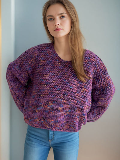 Dropped Shoulder Sweater - Cozy Long Sleeve Style