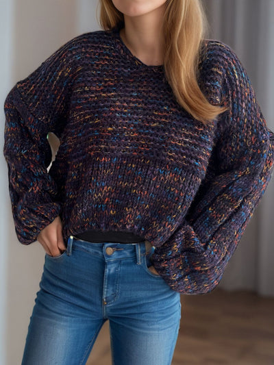 Dropped Shoulder Sweater - Cozy Long Sleeve Style