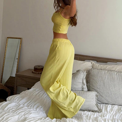 Summer New Arrival Camisole And Wide-leg Pants Two-piece Set - Fashions Envy