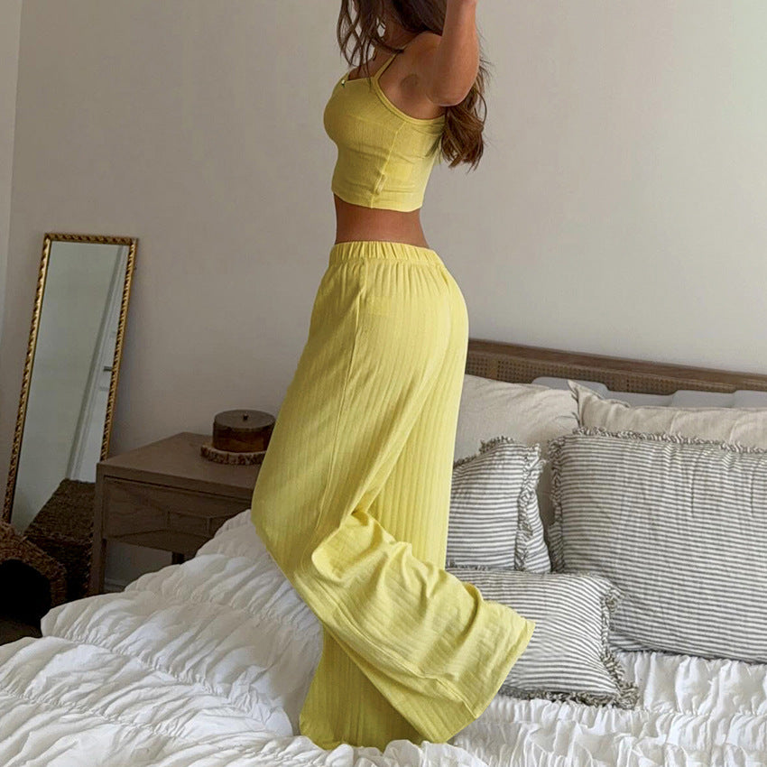 Summer New Arrival Camisole And Wide-leg Pants Two-piece Set - Fashions Envy