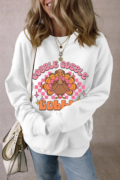 Graphic Dropped Shoulder Long Sleeve Sweatshirt - Fashions Envy