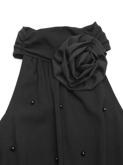 3D Flower Grecian Neck Bodysuit - Fashions Envy
