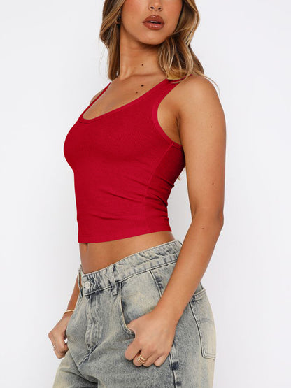 Lovelet Scoop Neck Wide Strap Tank Top