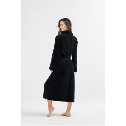 Plush Fleece Bathrobe - Ultra Soft Long Robe for Women