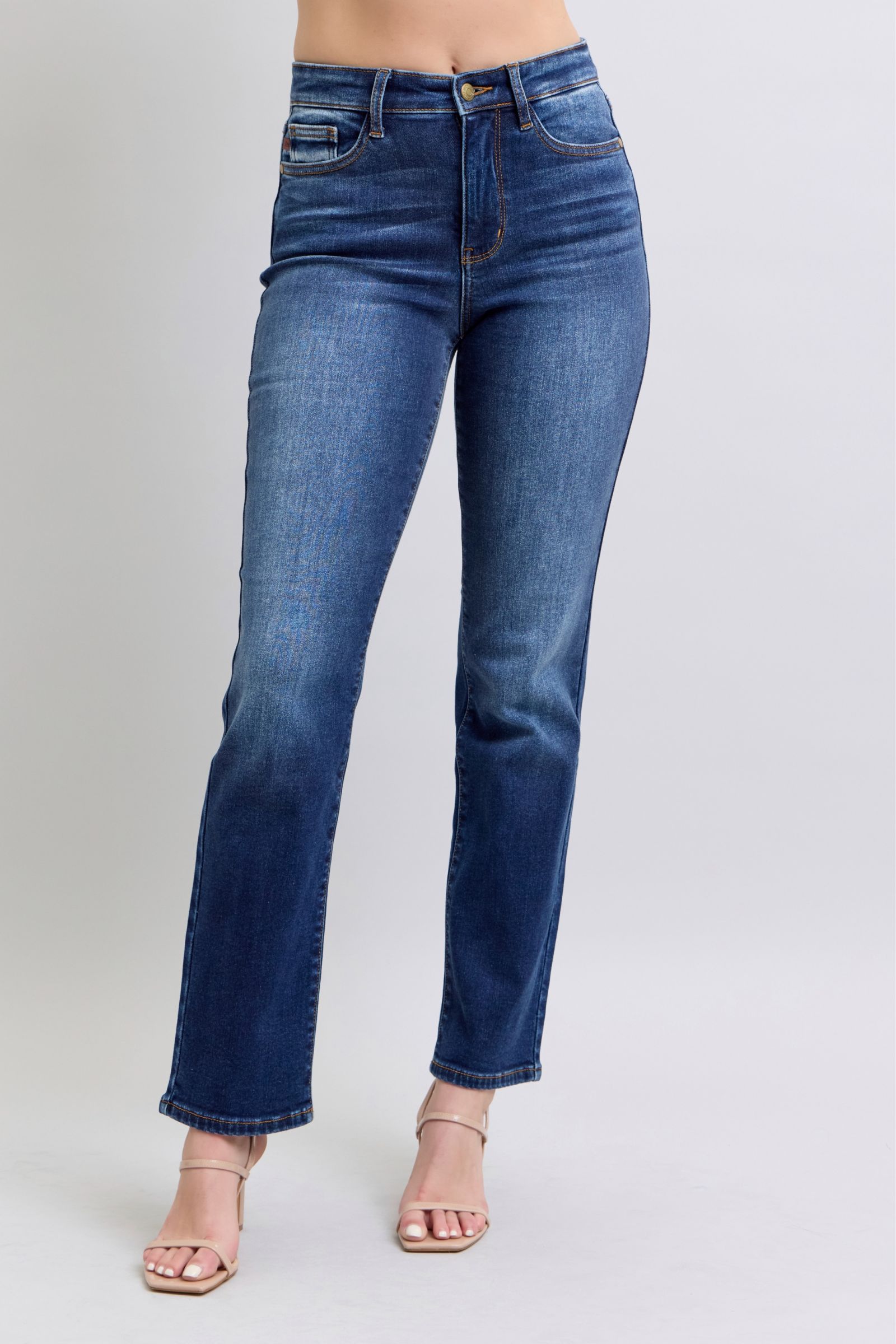 Full Size Washed Straight Leg Judy Blue Jeans with Pockets