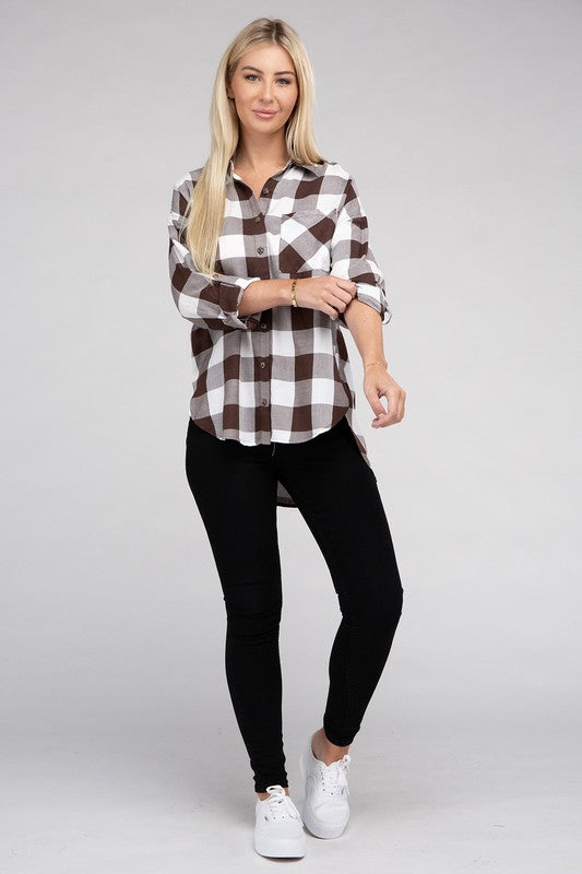 Classic Plaid Long Sleeve Casual Flannel Shirt