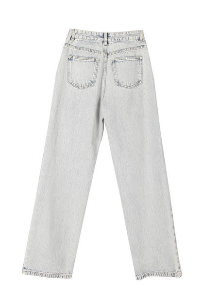 Light Wash High Waist Denim Jeans