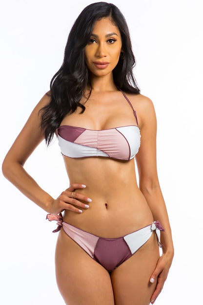 Bandeau Top Bikini with Adjustable Straps