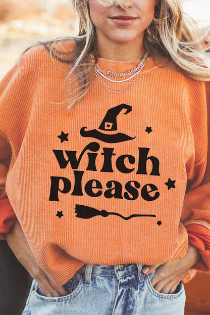 WITCH PLEASE Graphic Dropped Shoulder Sweatshirt - Fashions Envy