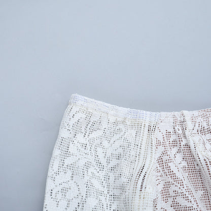 Apricot Lace Bodycon Dress - One Shoulder Long Sleeve