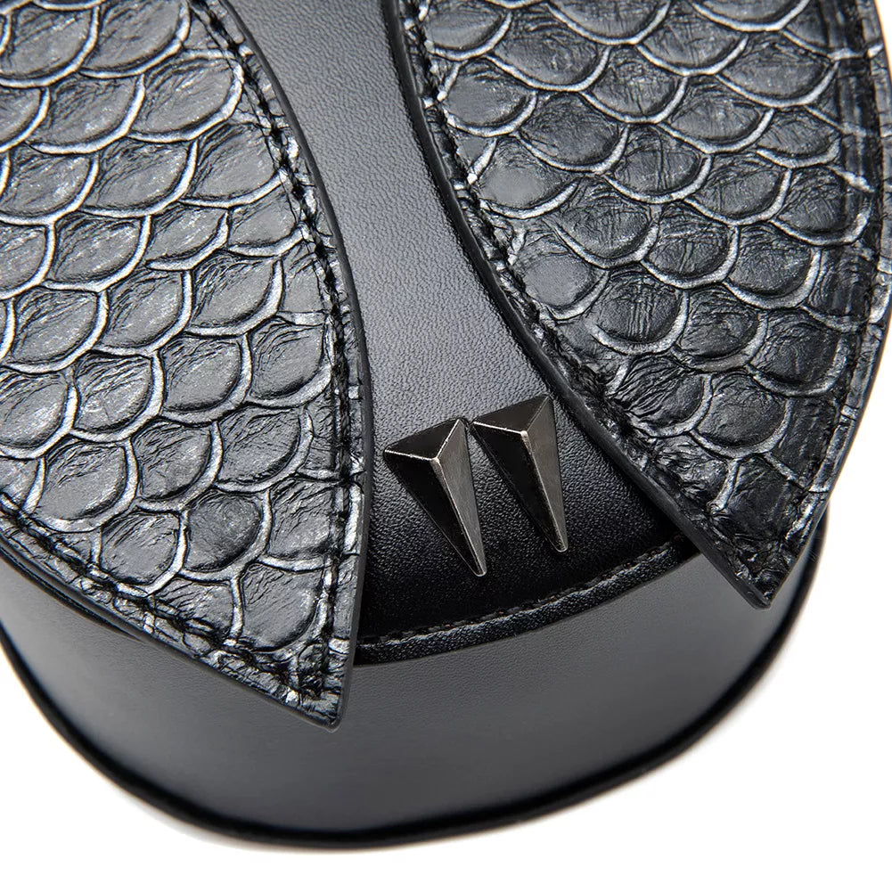 Owl Crossbody Bag - Black Leather Mini Design - Fashions Envy