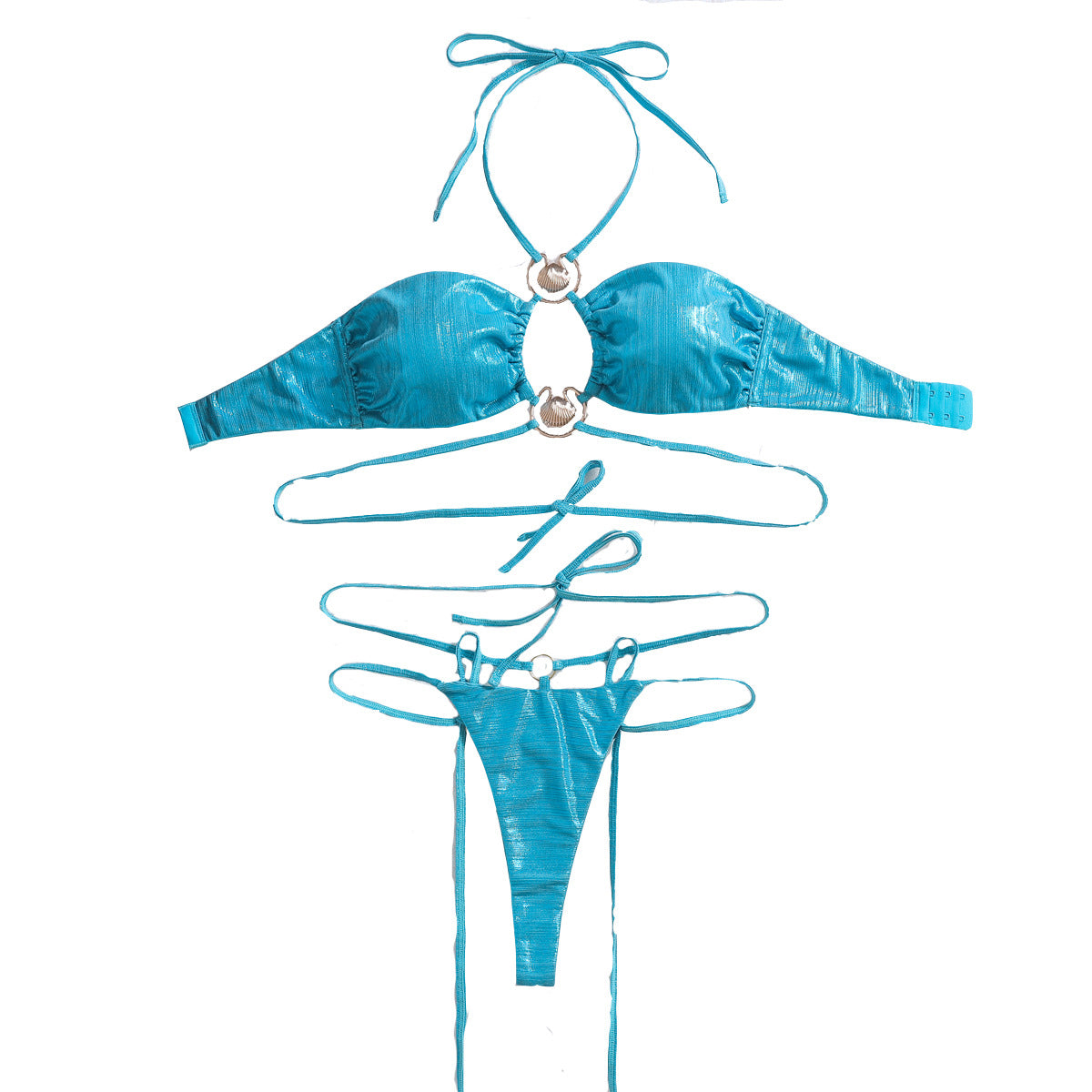 Halter Bikini Set - Strap Detail Two-Piece Swimsuit